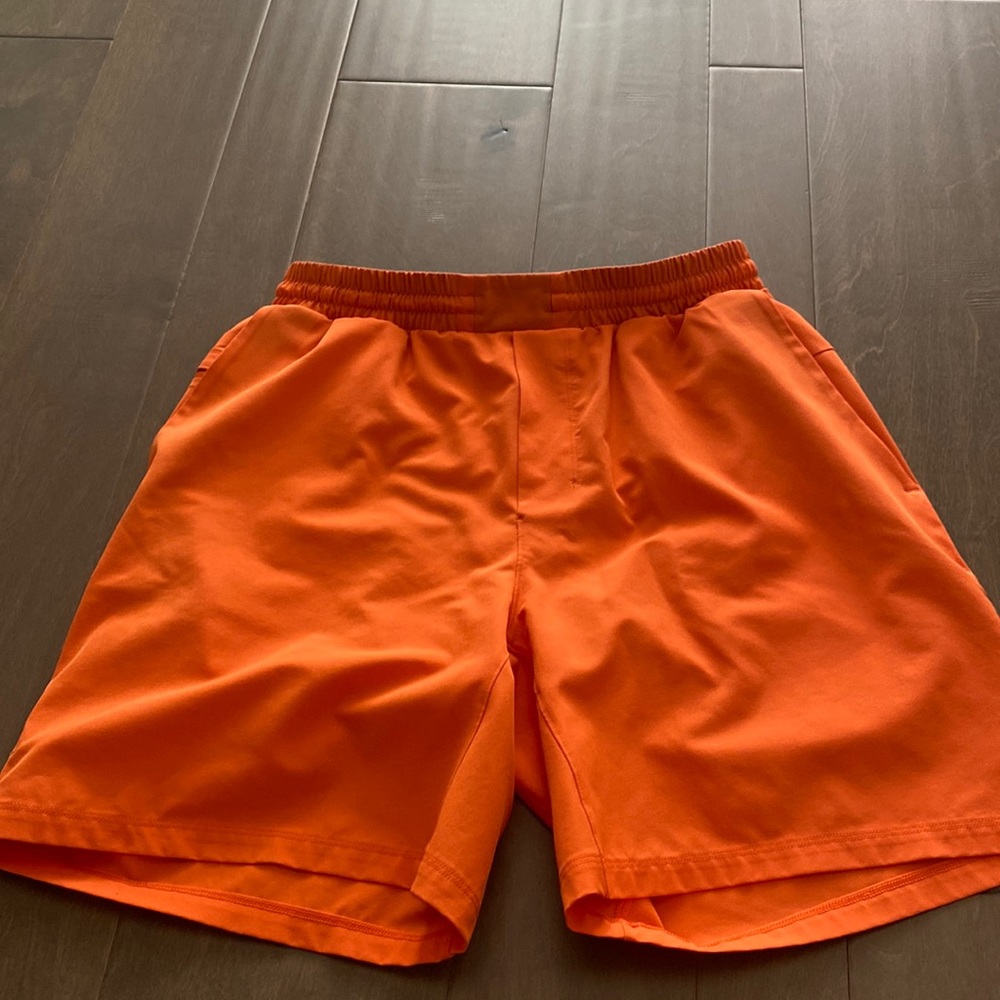 Lululemon Men's Bright Orange Swim Short Trunks 7” Lined